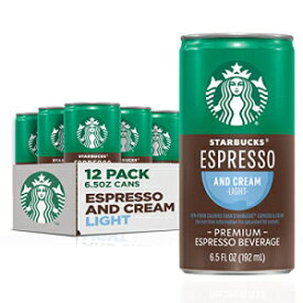 スターバックス レディ トゥ ドリンク コーヒー、エスプレッソ & クリーム ライト、6.5 オンス缶 (12 パック) (パッケージは異なる場合があります) Starbucks - RTD Coffee Starbucks Ready to Drink Coffee, Espresso & Cream Light , 6.
