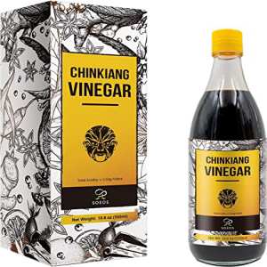  Soeos Chinkiang Vinegar 18.6 fl oz (550ml), Chinese Black Vinegar, Xiangcu Vinegar, Traditional Black Chinese Vinegar, Zhenjiang Black Vinegar, Zhenjiang Xiangcu, Black Rice Vinegar, Chinese Vinegar.