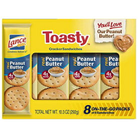 ランス サンドイッチ クラッカー、トースト ピーナッツ バター、8 カウント ボックス (14 個パック) Lance Sandwich Crackers, Toasty Peanut Butter, 8 Count Boxes (Pack of 14)