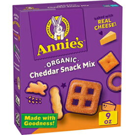 Annie's オーガニックチェダースナックミックス、各種クラッカーとプレッツェル入り、9オンス Annie's Organic Cheddar Snack Mix With Assorted Crackers and Pretzels, 9 oz