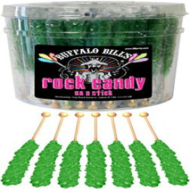 バッファロー ビルズ アップル (ダーク グリーン) ロック キャンディ オン ア スティック (36 カラットのタブ ロック キャンディ クリスタル スティック) Buffalo Bills Apple (Dark Green) Rock Candy On A Stick (36-ct tub rock cand