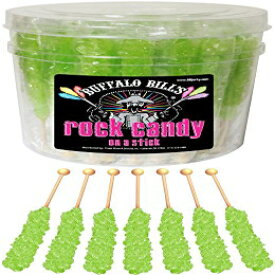 バッファロービルズスイカ（ライトグリーン）ロックキャンディーオンスティック（36カラットのタブロックキャンディークリスタルスティック） Buffalo Bills Watermelon (Light Green) Rock Candy On A Stick (36-ct tub rock candy crystal sticks)