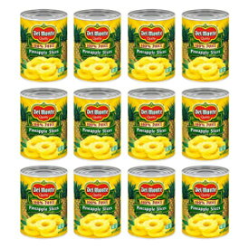 DEL MONTE 缶詰パイナップルスライス 100% ジュース、缶詰フルーツ、12 パック、20 オンス缶 DEL MONTE Canned Pineapple Slices in 100% Juice, Canned Fruit, 12 Pack, 20 oz Can