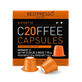 ネスプレッソオリジナルマシン用ベストプレッソコーヒー 120ポッド 本物のエスプレッソリストレットブレンド(高強度)、ポッドはネスプレッソオリジナルと互換性があります Bestpresso Coffee for Nespresso Original Machine 120 pods Genuine Espresso Ristr