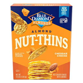 ブルー ダイヤモンド アーモンド ナッツ - シン クラッカー クリスプ、チェダー チーズ、4.25 オンス (12 個パック) Blue Diamond Almond Nut-Thins Cracker Crisps, Cheddar Cheese, 4.25 Ounce (Pack of 12)
