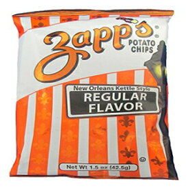 ザップのニューオーリンズケトルスタイルのポテトチップス、レギュラー–塩辛くておいしい風味のカリカリチップス、外出先でのランチやスナックに最適、1.5オンス。バッグ（30パック） Zapp's Zapp’s New Orleans Kettle-Style Potato Chips, Regular – Crunch