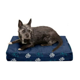 Furhaven Cooling Gel Foam Pet Bed for Dogs and Cats - Water-Resistant Indoor-Outdoor Garden Décor Dog Bed Mat with Removable Washable Cover, Lapis Blue, Small