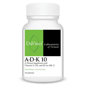 DaVinci Laboratories of Vermont Davinci Labs ADK 10 90 Cap Vitamin A D3 and K2 (MK-7) Vegetarian
