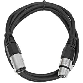 SEISMIC AUDIO - SAXLX-6 - 6 フィート ブラック XLR オス - XLR メス パッチ ケーブル - バランス - 6 フィート パッチ コード SEISMIC AUDIO - SAXLX-6 - 6' Black XLR Male to XLR Female Patch Cable - Balanced - 6 Foot Pat