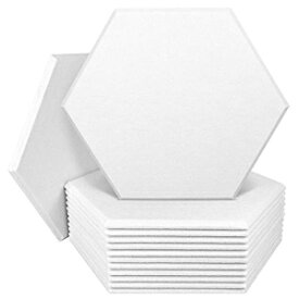 DEKIRU 12 パック音響パネル防音パッド、14 X 13 X 0.4 インチの高密度防音フォームパネル家庭やオフィスで使用 (ホワイト) DEKIRU 12 Pack Acoustic Panels Sound Proof Padding, 14 X 13 X 0.4 Inches High Density Sound Proof Foam Panel