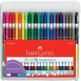 ファーバーカステル デュオチップ 洗えるマーカー - 24 マーカー、48 色 Faber-Castell DuoTip Washable Markers - 24 Markers, 48 Colors