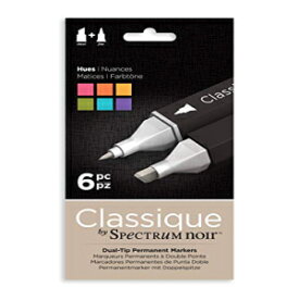 Spectrum Noir クラシック デザイン アルコール マーカー デュアル ペン先 ペン セット - 色合い - 6 個パック Spectrum Noir Classique Design Alcohol Marker Dual Nib Pens Set-Hues-Pack of 6