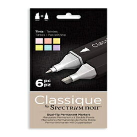 Spectrum Noir クラシック デザイン アルコール マーカー デュアル ペン先 ペン セット - ティント - 6 個パック Spectrum Noir Classique Design Alcohol Marker Dual Nib Pens Set-Tints-Pack of 6