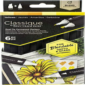 Spectrum Noir Classic Blend アルコール マーカー デュアル ペン先ペン セット - イエロー - 6 個パック Spectrum Noir Classique Blend Alcohol Marker Dual Nib Pens Set-Yellows-Pack of 6