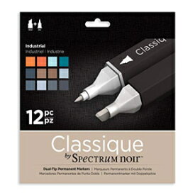 Spectrum Noir Classic Design アルコール マーカー デュアル ペン先 ペン セット - 工業用 - 12 個パック Spectrum Noir Classique Design Alcohol Marker Dual Nib Pens Set-Industrial-Pack of 12