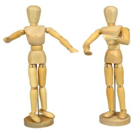 US Art Supply Wood 12 "Artist Drawing Manikin Articulated Mannequin with Base and Flexible Body-Perfect for Drawing the Human Figure（12" Pair-Male＆Female） US Art Supply Wood 12" Artist Drawing Manikin Articulated Manneq