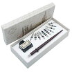 HOHUHU Feather Quill Pen Set Dip Pen with Ink and 6pcs Stainless Steel Nibs Calligraphy Pen in Gift Box HO-Q-300