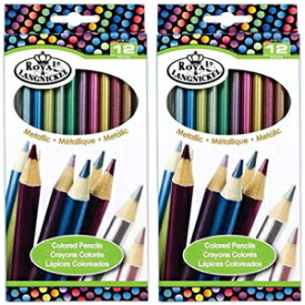 2パック - メタリックカラーペンシル 各12色セット 2-Pack - Metallic Color Pencil Set of 12 Colors Each