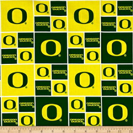 Fabrique Innovations Collegiate Cotton Broadcloth University of Oregon Fabric by The Yard、イエロー Fabrique Innovations Collegiate Cotton Broadcloth University of Oregon Fabric by The Yard, Yellow