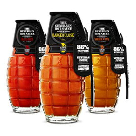 将軍のホットソースヒートシーカー：アメリカ産のカイエンとハバネロペッパーで作られた6オンスのグルメホットソース3本。デッドレッド/デンジャークローズ/ショック＆畏怖 The General's Hot Sauce Heat Seeker: Three 6 oz Bottles of Gourmet Hot Sauce