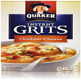 クエーカー インスタント グリッツ チェダー チーズ フレーバー 12 1 オンス パック (2 箱) Quaker Instant Grits Cheddar Cheese Flavor 12 1-oz Packs (2 Boxes)