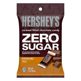 HERSHEY'S ゼロシュガー キャラメル入りチョコレート キャンディ バー、バルク、個別包装、3 オンス バッグ (12 個) HERSHEY'S Zero Sugar Caramel Filled Chocolate Candy Bars, Bulk, Individually Wrapped, 3 oz Bags (12 Count)