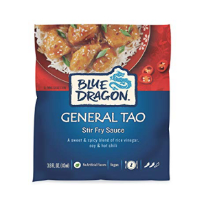 Blue Dragon Stir Fry Sauce, General Tao, Authentic sweet and spicy blend of rice vinegar, soy and hot chili, No artificial flavors, Vegan Friendly, 3.8 oz (Pack of 12)