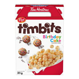 ポスト ティムホートンズ ティムビッツ バースデーケーキ風味シリアル 311 グラム 1 箱輸入品 Post Tim Hortons Timbits Birthday Cake Flavored Cereal 311 grams One Box Imported