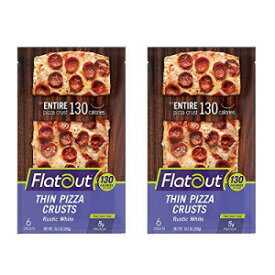 フラットアウト 薄いピザクラスト、ラスティックホワイト (ピザクラスト 6 枚入り 2 パック) Flatout Thin Pizza Crust, Rustic White (2 Packs of 6 Pizza Crusts)