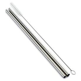 Norpro ステンレススチール 11 インチ ストロー クリーニングブラシ付き Norpro Stainless Steel 11-Inch Drinking Straws with Cleaning Brush