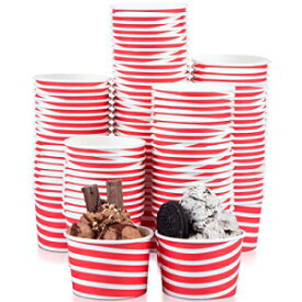TYPTOP アイスクリームカップ - 100 個パック アイスクリームサンデーカップ、フローズンヨーグルトデザートカップ TYPTOP Ice Cream Cups - 100 Pack Ice Cream Sundae Cups, Frozen Yogurt Dessert Cups