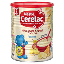 ネスレ セレラック、ミックスフルーツ＆ミルク入り小麦、14.1オンス缶（4個パック） Nestle Cerelac, Mixed Fruits & Wheat with Milk, 14.1 Ounce Cans (Pack of 4)
