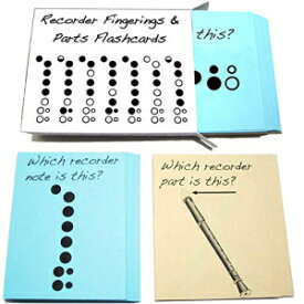 リコーダー運指&リコーダーパートフラッシュカードセット Recorder Fingerings & Recorder Parts Flashcard Set