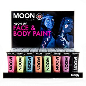ムーングロー-パステルネオンUVフェイス＆ボディペイント-48チューブの0.42オンスディスプレイケース-アクリルディスプレイスタンドを含む Moon Glow - Pastel Neon UV Face & Body Paint - 0.42oz Display Case 