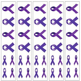 40パープルリボンの一時的な入れ墨：膵臓癌の意識の入れ墨 PremiumTT temporary tattoos 40 Purple Ribbon Temporary Tattoos: Pancreatic Cancer Awareness Tattoo