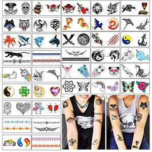 Yazhiji 36  ꎞIȃ^gD[ q j̎q ̎q lp p[eB[̋LOi⑕ɍœK Yazhiji 36 Sheets Temporary Tattoos for Kids Boys Girls Adults Great Party Favors and Decorations