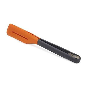 Joseph Joseph Turner Tongs, Ergonomic Silicone Tongs, Locks for compact storage, Dishwasher safe - Grey/Orange
