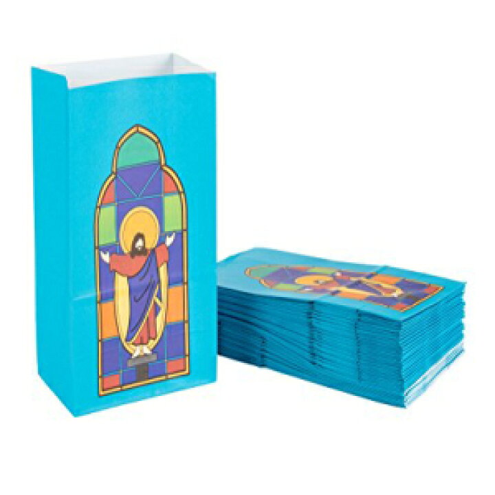 楽天市場】パーティートリートバッグ-36パックのギフトバッグ、宗教的なパーティー用品、紙の好意バッグ、子供向けのリサイクル可能なグッディバッグ、イエスの デザイン、5.1 x 8.75 x3.25インチ Blue Panda Party Treat Bags - 36-Pack Gift Bags,  Religious Party Su ...