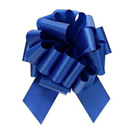 Berwick Offray 幅 1.45 インチ リボンプルボウ、直径 5.5 インチ、ループ 20 個、ロイヤルブルー Berwick Offray 1.45'' Wide Ribbon Pull Bow, 5.5'' Diameter with 20 Loops, Royal Blue