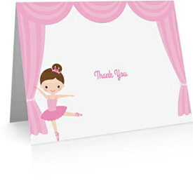 バレリーナ サンキュー カード (二つ折りカードと封筒 24 枚) キッズ サンキュー カード Ballerina Thank You Cards (24 Foldover Cards and Envelopes) Kids Thank You Cards