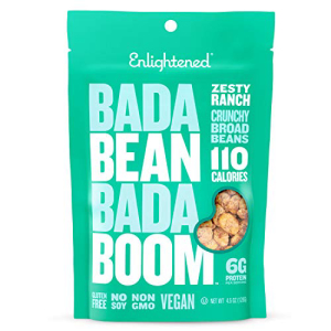 バダビーンバダブーム植物ベースのタンパク質、グルテンフリー、ビーガン、非GMO、大豆フリー、コーシャ、ローストソラマメスナック、バッグあたり110カロリー、ゼスティランチ、4.5オンス（12カウント） Enlightened Bada Bean Bada Boom Plant-based Protein Gluのサムネイル