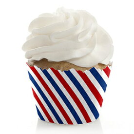 赤、白、青-メモリアルデーパーティーデコレーション-パーティーカップケーキラッパー-12個セット Big Dot of Happiness Red, White & Blue - Memorial Day Party Decorations - Party Cupcake Wrappers - Set of 12