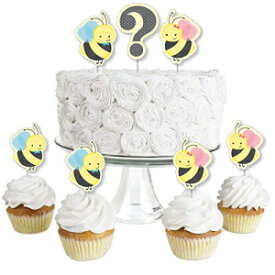 What Will It Bee – デザートカップケーキトッパー – 性別明らかにクリアトリートピック – 24個セット What Will It Bee - Dessert Cupcake Toppers - Gender Reveal Clear Treat Picks - Set of 24