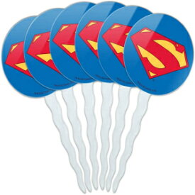 グラフィックス & その他 スーパーマン New 52 シールド ロゴ カップケーキ ピック トッパー デコレーション 6 個セット GRAPHICS & MORE Superman New 52 Shield Logo Cupcake Picks Toppers Decoration Set of 6