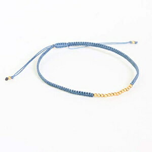 ̃Vo[r[YɃbLꂽRbgƃX^[OS[h̒߉\ȃthVbvuXbgiu[/O[j Metal Studio Jewelry Adjustable friendship bracelet in cotton and sterling go