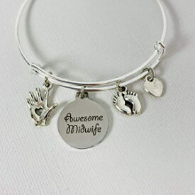 素晴らしい助産師ギフト調節可能なチャームブレスレットジュエリー Our Little Charms Awesome Midwife Gift Adjustable Charm Bracelet Jewelry