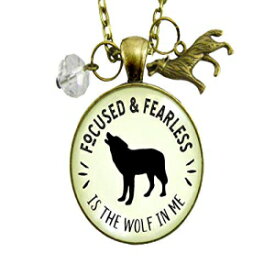 Gutsy Goodness 24 インチ ウルフ ネックレス フォーカスされた Fearless ヴィンテージ ジュエリー ハウリング スピリット アニマル Gutsy Goodness 24" Wolf Necklace Focused Fearless Vintage Jewelry Howling Spirit Animal