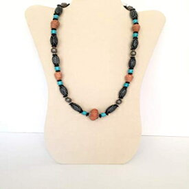 ブラック、ターコイズ、テラコッタチベット自由奔放に生きるネックレス。唯一無二 Elegant Jewelry By Dalia Black, Turquoise, Terracotta Tibetan Boho Necklace. One of a kind