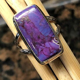 ゴージャスパープルモハベターコイズ925ソリッドスターリングシルバーリングサイズ7.75 Natural Rocks by Kala Gorgeous Purple Mohave Turquoise 925 Solid Sterling Silver Ring Size 7.75