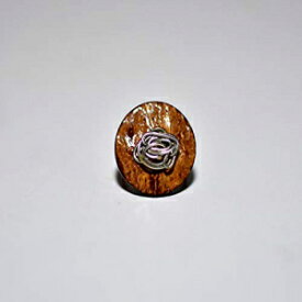 ポリッシュウッドとステンレススチールのステートメントリング（サイズ7） Polished Wood and Stainless Steel Statement Ring (size 7)
